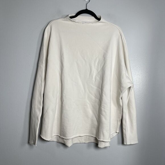 FRANK & EILEEN EFFIE Long-Sleeve Funnel Neck Capelet Large Cream NEW Casual - Picture 2 of 12